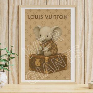 Elephant Louis Vuitton Trunk 11x17 Art Print (Room Decor, Kids Room, Artwork)